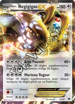 Carte Pokémon Regigigas EX  n°82 de la série Destinées Futures