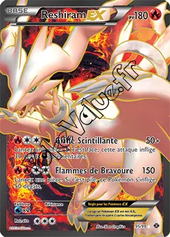 Carte Pokémon Reshiram EX  n°95 de la série Destinées Futures