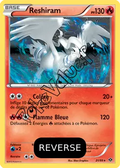 Carte Pokémon Reshiram  Reverse n°21 de la série Destinées Futures