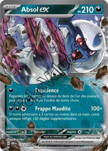 Carte Pokémon Absol ex  n°135 de la série Flammes Obsidiennes