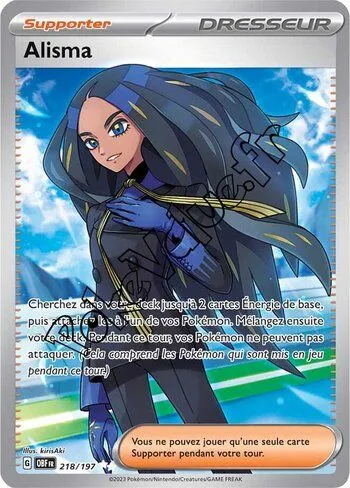Carte Pokémon Alisma n°218 de la série Flammes Obsidiennes