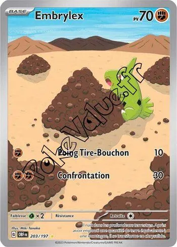 Carte Pokémon Embrylex  n°203 de la série Flammes Obsidiennes