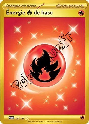 Carte Pokémon Énergie Feu de base n°230 de la série Flammes Obsidiennes