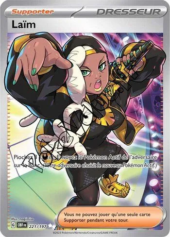 Carte Pokémon Laïm n°221 de la série Flammes Obsidiennes
