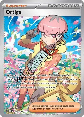 Carte Pokémon Ortiga n°219 de la série Flammes Obsidiennes