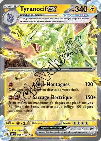 Carte Pokémon Tyranocif ex  n°066 de la série Flammes Obsidiennes