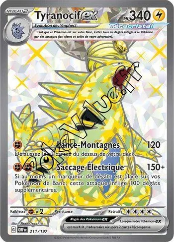 Carte Pokémon Tyranocif ex  n°211 de la série Flammes Obsidiennes