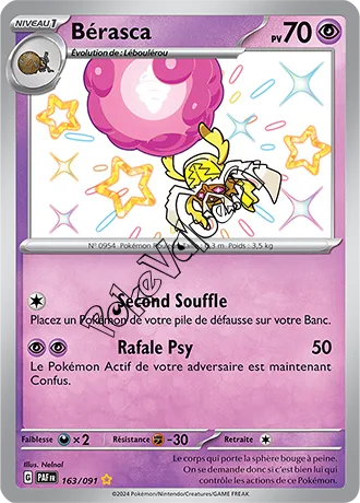Carte Pokémon Bérasca  n°163 de la série Destinées de Paldea