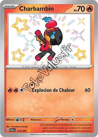 Carte Pokémon Charbambin  n°114 de la série Destinées de Paldea