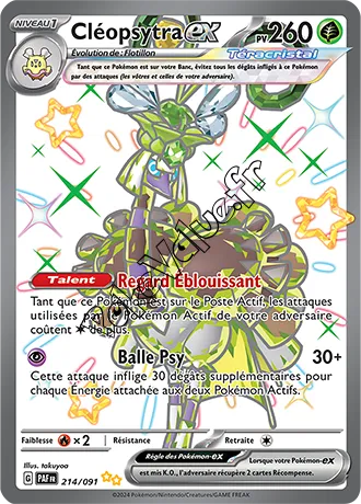 Carte Pokémon Cléopsytra ex  n°214 de la série Destinées de Paldea