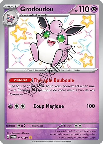 Carte Pokémon Grodoudou  n°147 de la série Destinées de Paldea