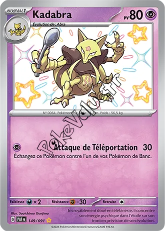 Carte Pokémon Kadabra  n°149 de la série Destinées de Paldea