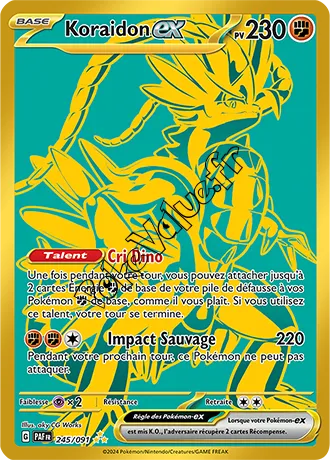 Carte Pokémon Koraidon ex  n°245 de la série Destinées de Paldea