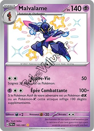 Carte Pokémon Malvalame  n°162 de la série Destinées de Paldea