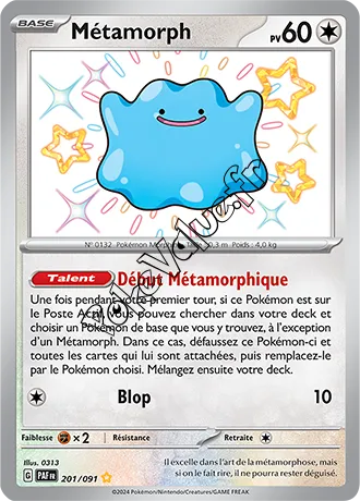 Carte Pokémon Métamorph  n°201 de la série Destinées de Paldea