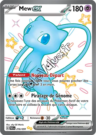 Carte Pokémon Mew ex n°216 de la série Destinées de Paldea