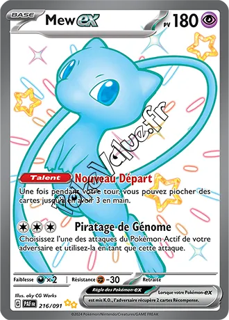 Carte Pokémon Mew ex  n°216 de la série Destinées de Paldea