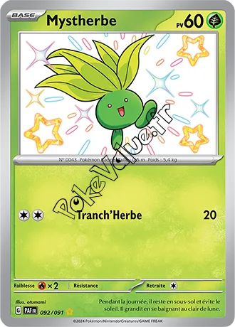 Carte Pokémon Mystherbe  n°092 de la série Destinées de Paldea