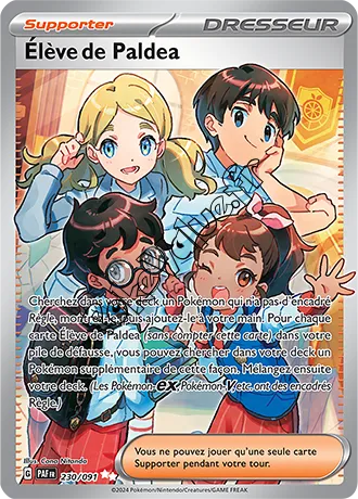 Carte Pokémon Élève de Paldea n°230 de la série Destinées de Paldea