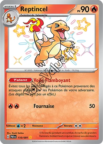 Carte Pokémon Reptincel  n°110 de la série Destinées de Paldea
