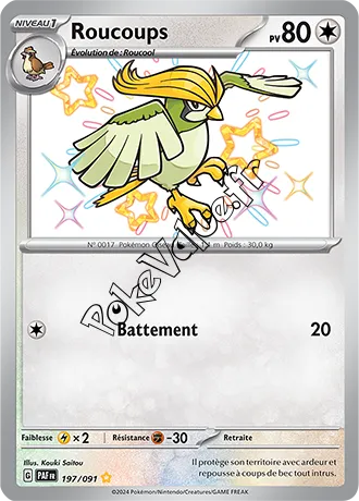 Carte Pokémon Roucoups  n°197 de la série Destinées de Paldea