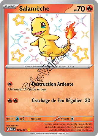 Carte Pokémon Salamèche  n°109 de la série Destinées de Paldea