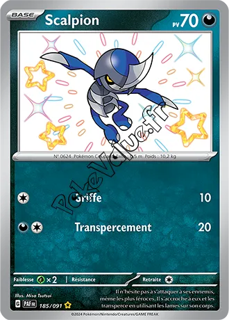 Carte Pokémon Scalpion  n°185 de la série Destinées de Paldea