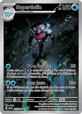 Carte Pokémon Superdofin  n°225 de la série Destinées de Paldea