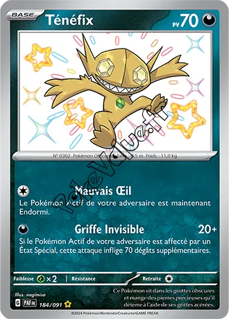 Carte Pokémon Ténéfix  n°184 de la série Destinées de Paldea