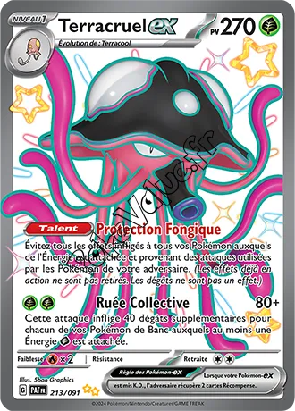 Carte Pokémon Terracruel ex  n°213 de la série Destinées de Paldea