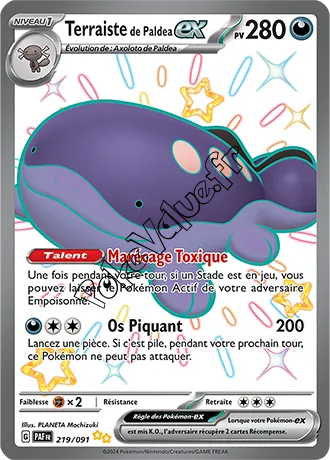 Carte Pokémon Terraiste de Paldea ex  n°219 de la série Destinées de Paldea