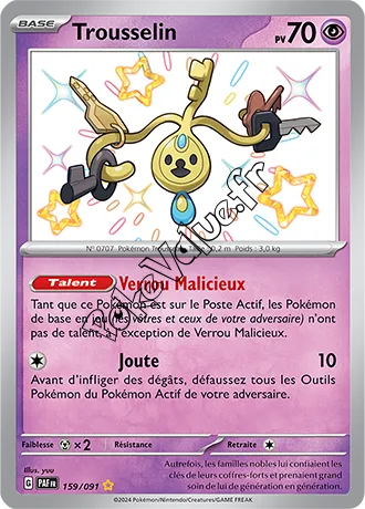 Carte Pokémon Trousselin  n°159 de la série Destinées de Paldea