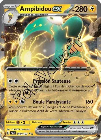 Carte Pokémon Ampibidou ex  n°079 de la série Évolutions à Paldea