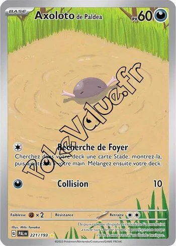 Carte Pokémon Axoloto de Paldea  n°221 de la série Évolutions à Paldea