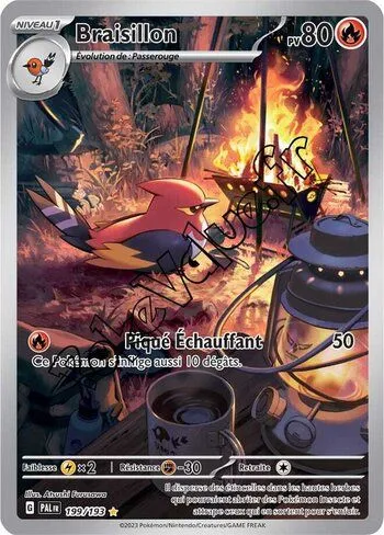 Carte Pokémon Braisillon  n°199 de la série Évolutions à Paldea