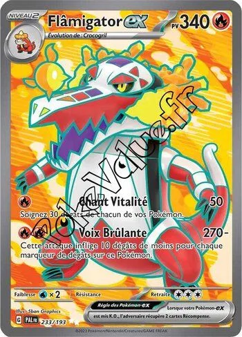 Carte Pokémon Flâmigator ex  n°233 de la série Évolutions à Paldea