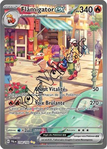 Carte Pokémon Flâmigator ex  n°258 de la série Évolutions à Paldea