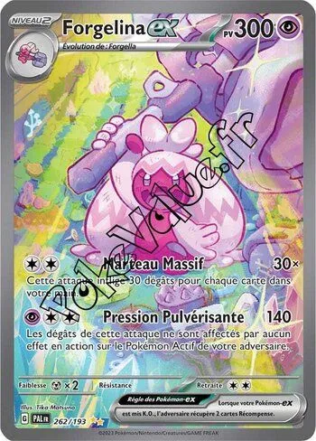 Carte Pokémon Forgelina ex  n°262 de la série Évolutions à Paldea