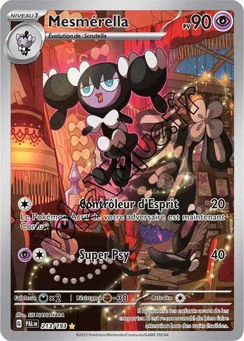 Carte Pokémon Mesmérella  n°213 de la série Évolutions à Paldea