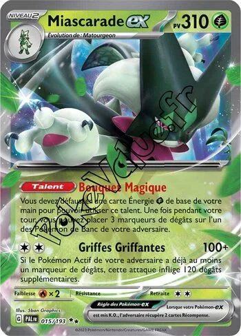 Carte Pokémon Miascarade ex  n°015 de la série Évolutions à Paldea