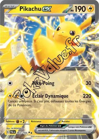 Carte Pokémon Pikachu ex  n°063 de la série Évolutions à Paldea