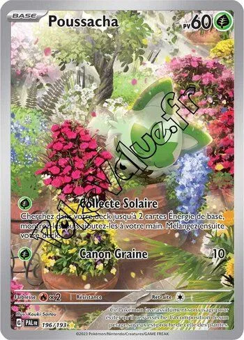 Carte Pokémon Poussacha  n°196 de la série Évolutions à Paldea