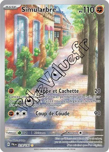 Carte Pokémon Simularbre  n°219 de la série Évolutions à Paldea