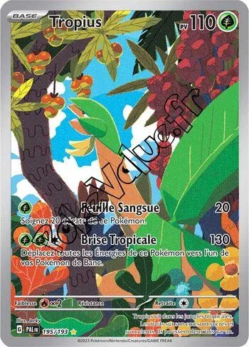 Carte Pokémon Tropius  n°195 de la série Évolutions à Paldea