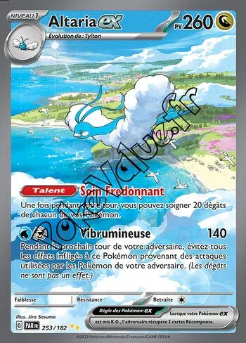 Carte Pokémon Altaria ex  n°253 de la série Faille Paradoxe