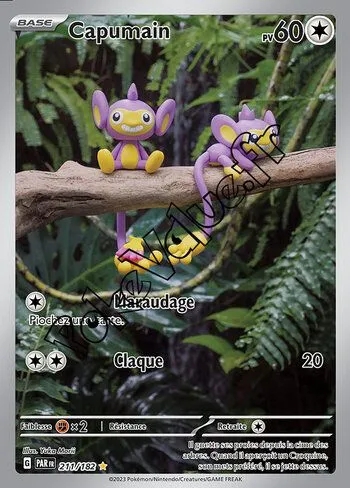 Carte Pokémon Capumain  n°211 de la série Faille Paradoxe