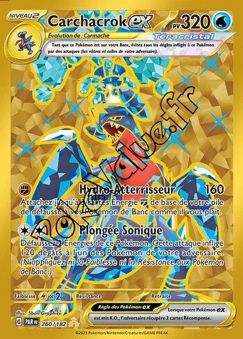 Carte Pokémon Carchacrok ex  n°260 de la série Faille Paradoxe
