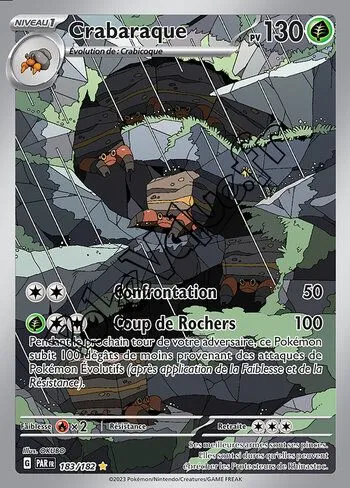Carte Pokémon Crabaraque  n°183 de la série Faille Paradoxe