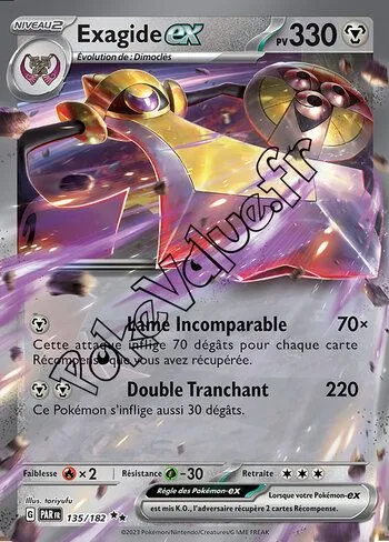 Carte Pokémon Exagide ex  n°135 de la série Faille Paradoxe