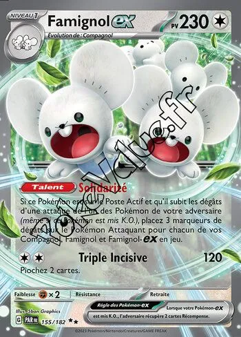 Carte Pokémon Famignol ex  n°155 de la série Faille Paradoxe